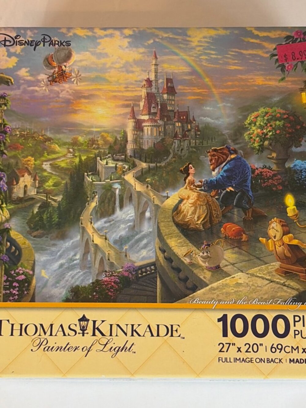 Disney Parks Thomas Kinkade Beauty & The Beast 1000 Piece Jigsaw Puzzle